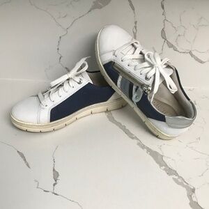 Remonte Women’s Casual Sneaker White and Navy Euro 36 /US 6